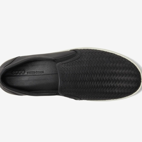 Ecco $175 soft Black woven Cow Leather cushioned slip-on loafers shoes - Picture 7 of 11